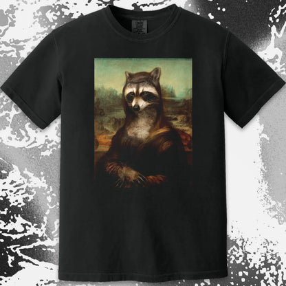 Mona Lisa Raccoon Shirt – Classic Art Parody Tee, funny meme tee gift (view 11)
