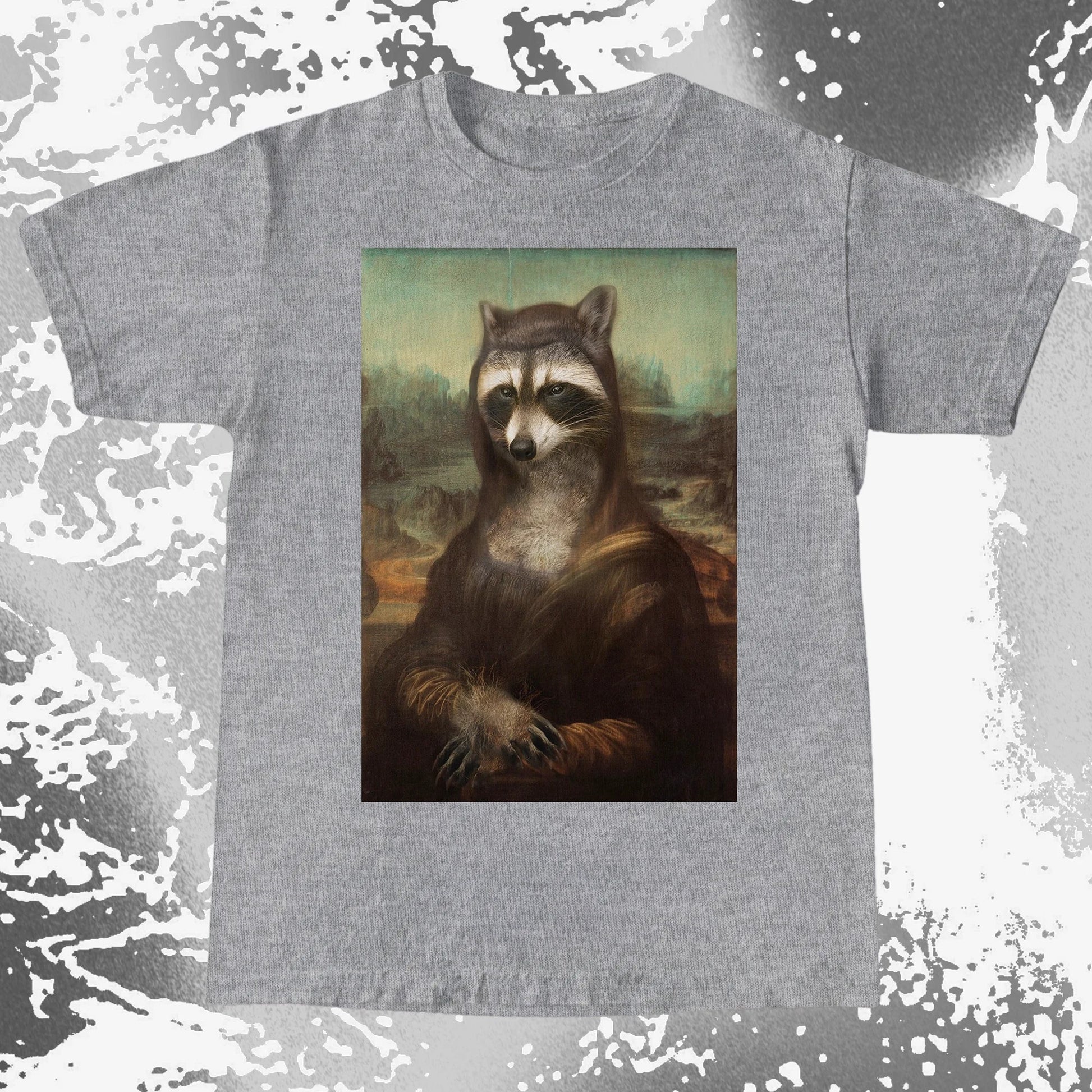 Mona Lisa Raccoon Shirt – Classic Art Parody Tee, funny meme tee gift (view 15)