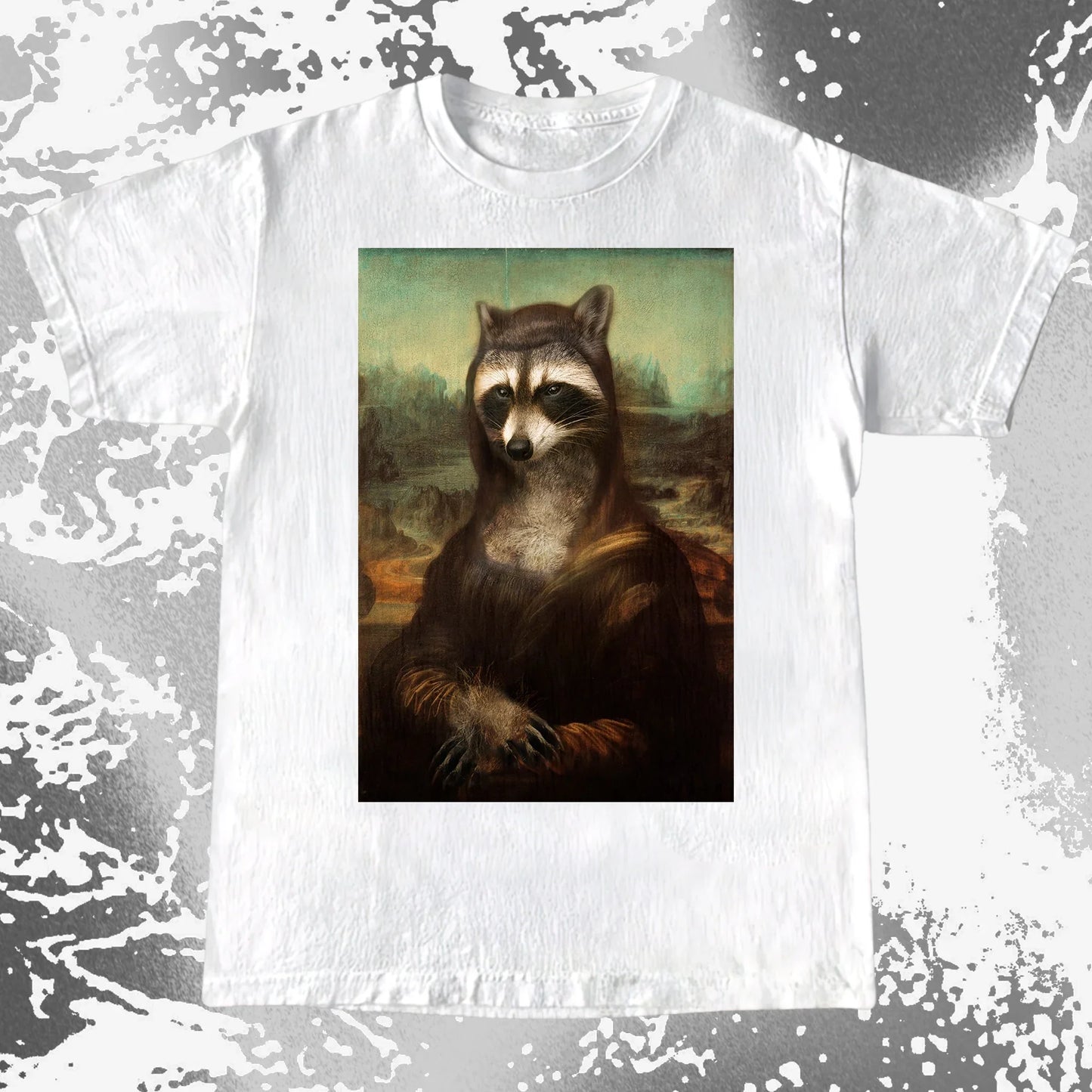 Mona Lisa Raccoon Shirt – Classic Art Parody Tee, funny meme tee gift (view 16)