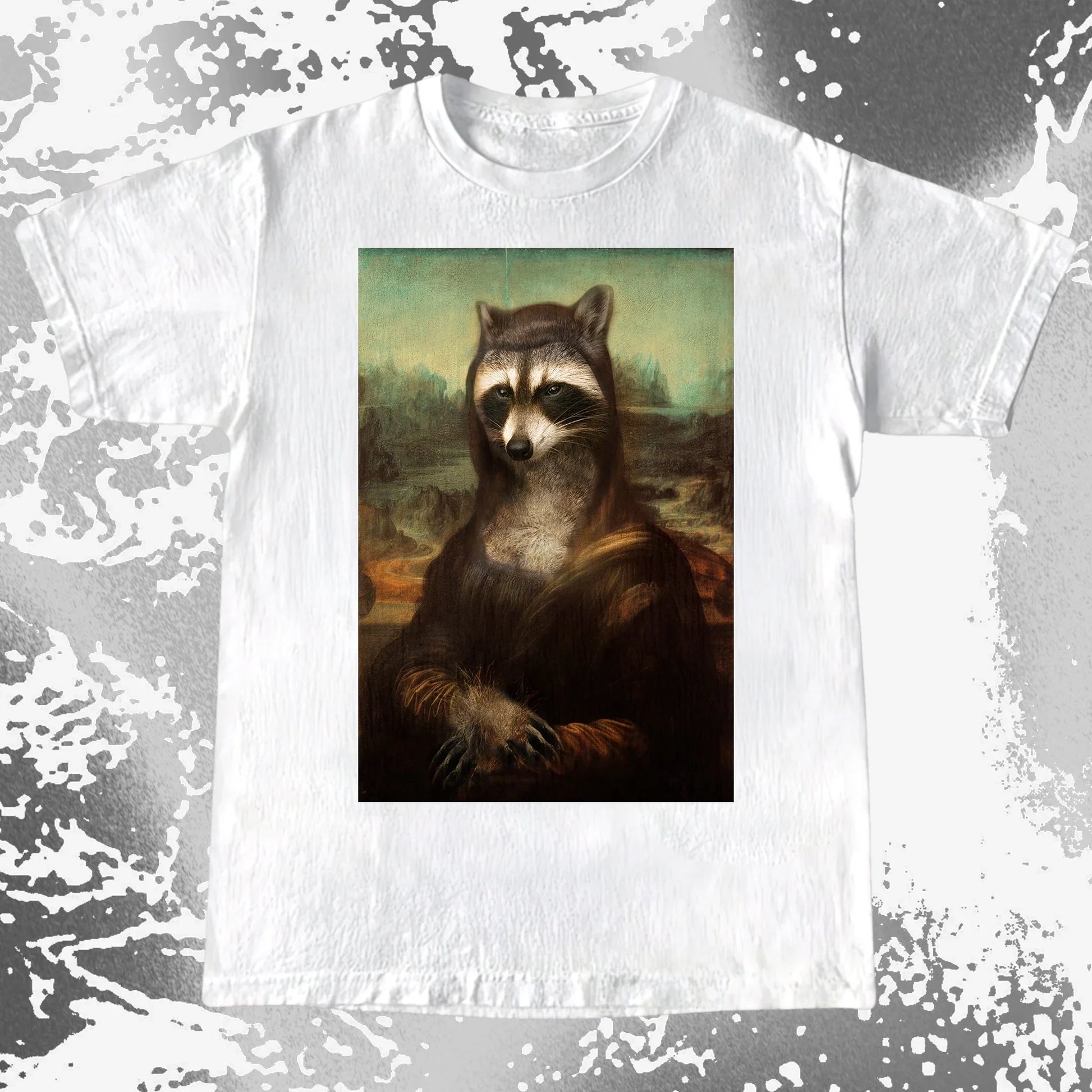 Mona Lisa Raccoon Shirt – Classic Art Parody Tee, funny meme tee gift (view 16)