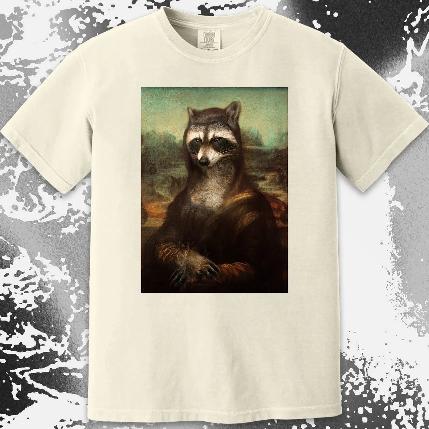 Mona Lisa Raccoon Shirt – Classic Art Parody Tee, funny meme tee gift (view 17)