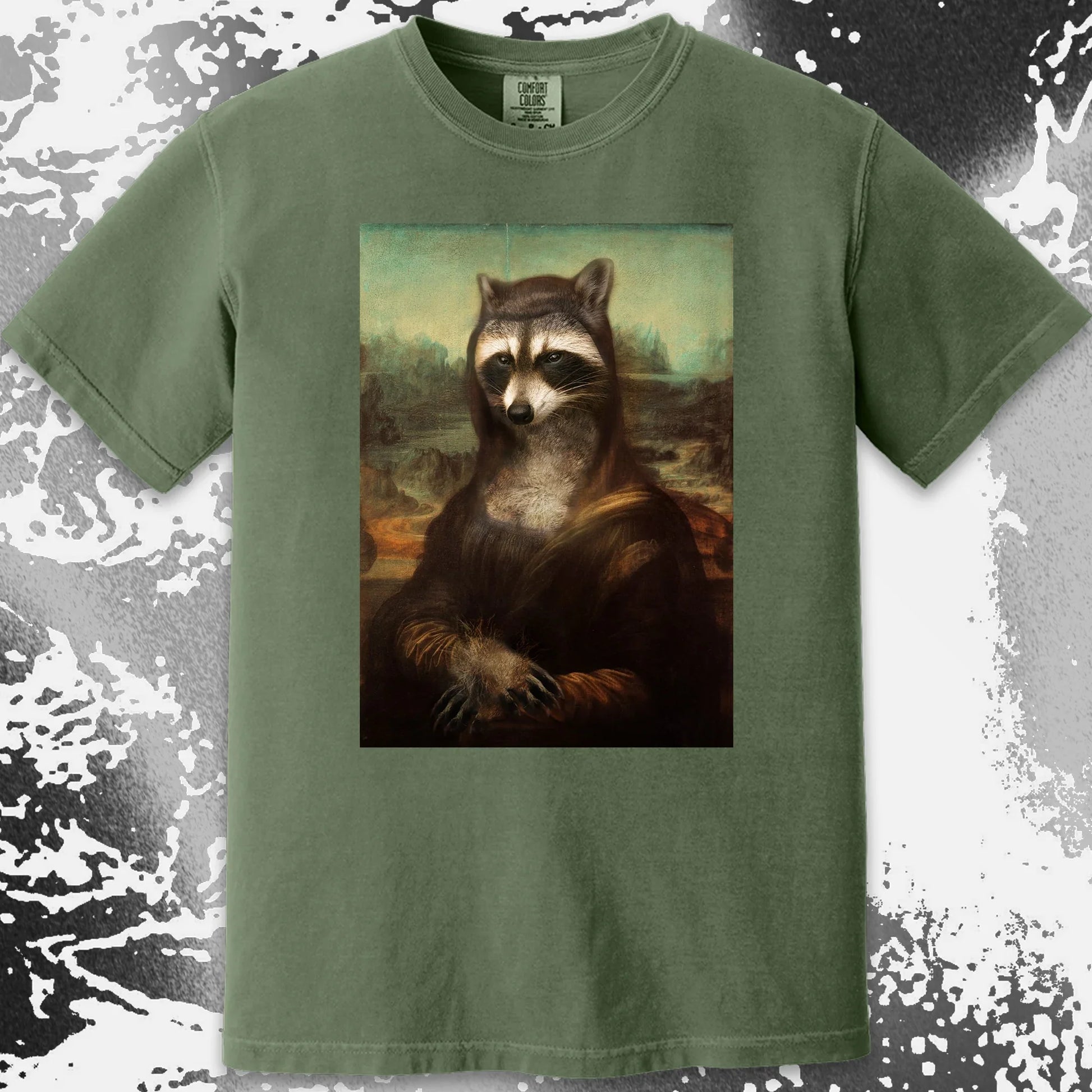 Mona Lisa Raccoon Shirt – Classic Art Parody Tee, funny meme tee gift (view 4)