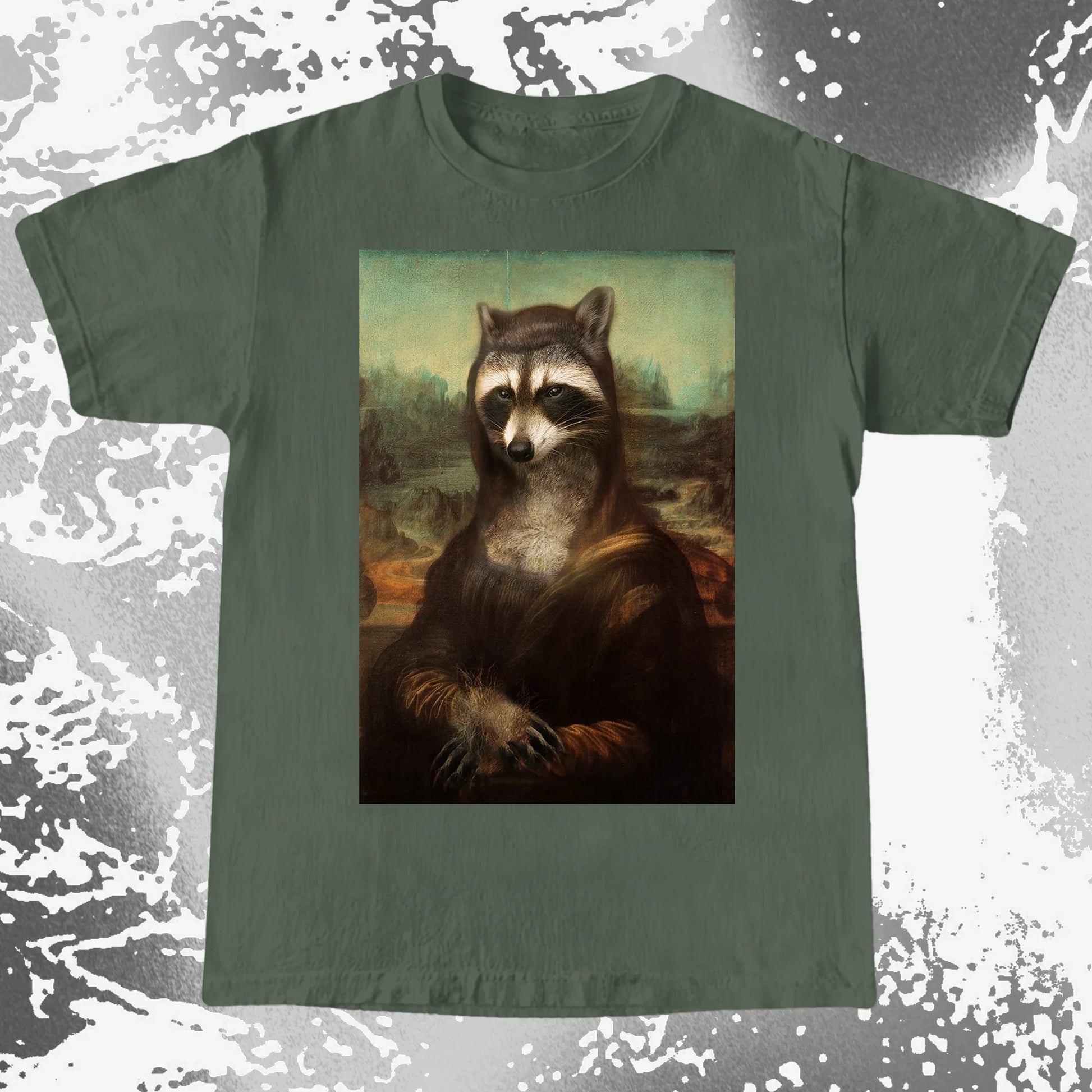 Mona Lisa Raccoon Shirt – Classic Art Parody Tee, funny meme tee gift (view 3)