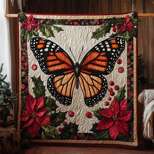 Monarch Butterfly Christmas Quilt Blanket