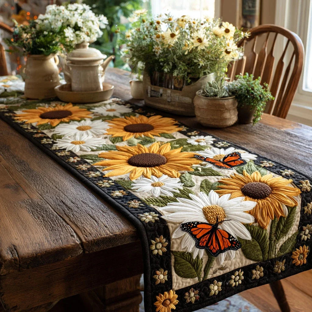 Monarch Garden Quilted Table Runner