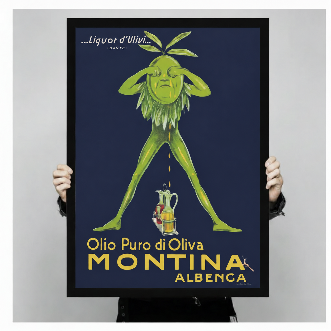 Vintage Italian Olive Oil Poster Canvas Print