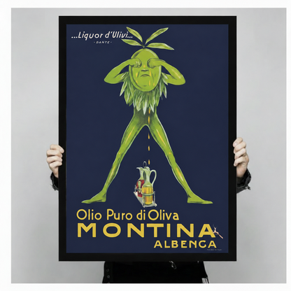 Vintage Italian Olive Oil Poster Canvas Print