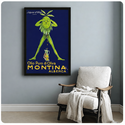 Vintage Italian Olive Oil Poster Canvas Print