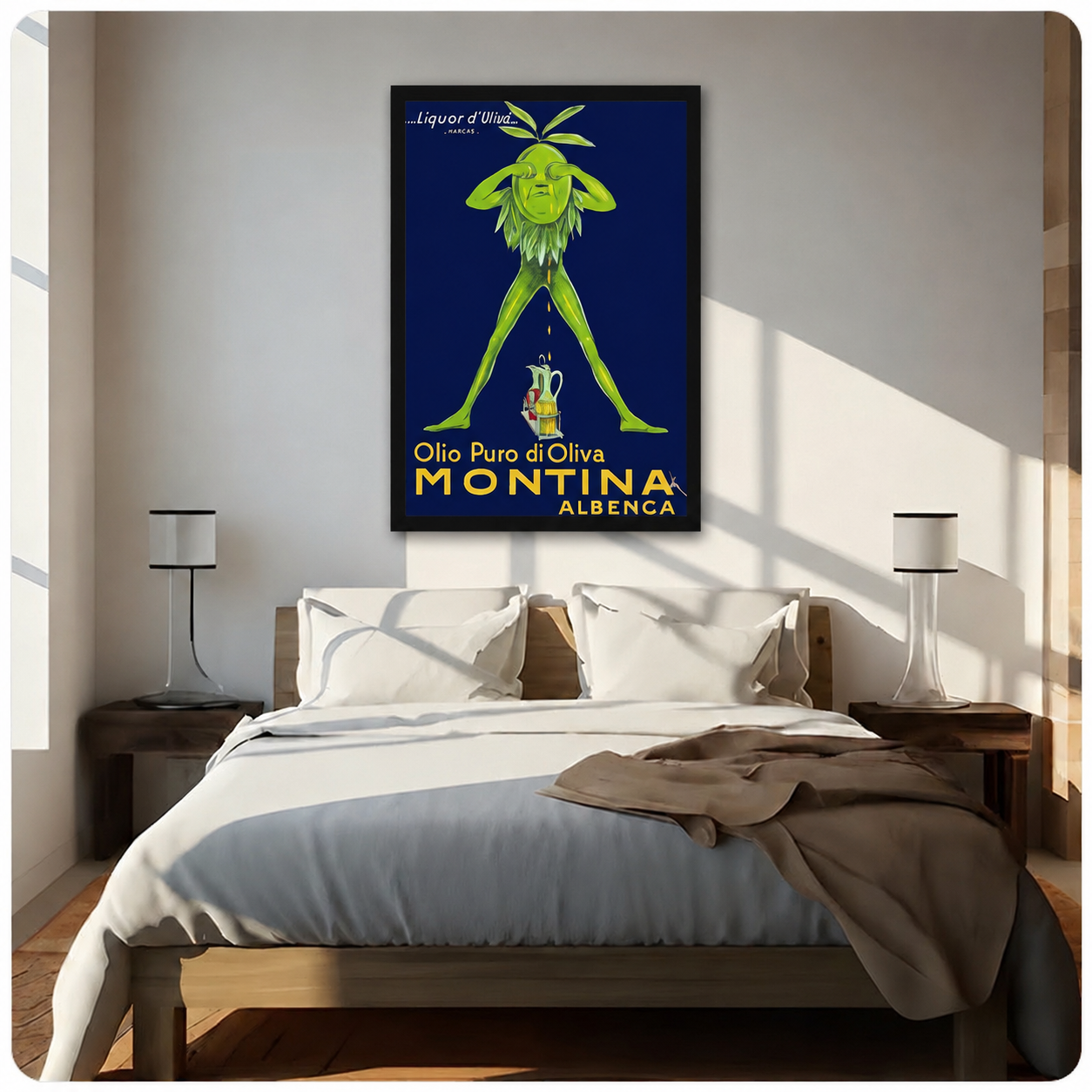 Vintage Italian Olive Oil Poster Canvas Print