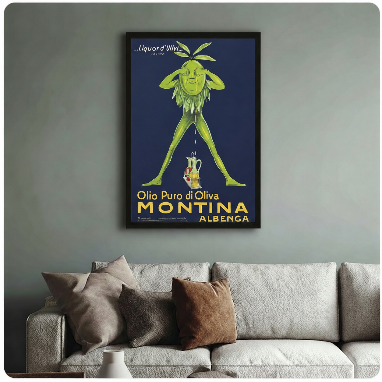 Vintage Italian Olive Oil Poster Canvas Print