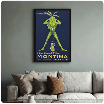 Vintage Italian Olive Oil Poster Canvas Print