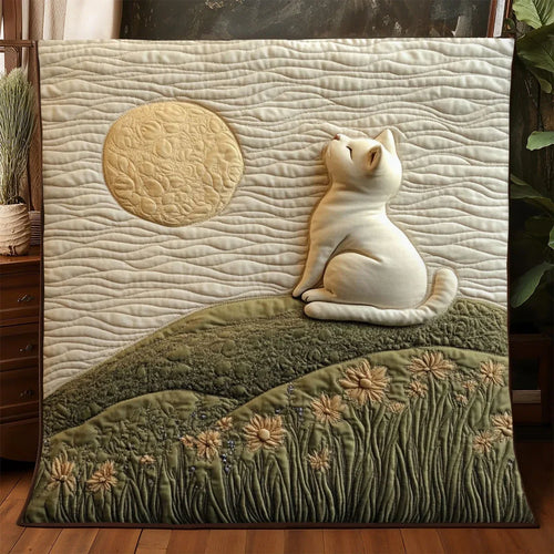 Moon Quiet Cat Quilt Blanket