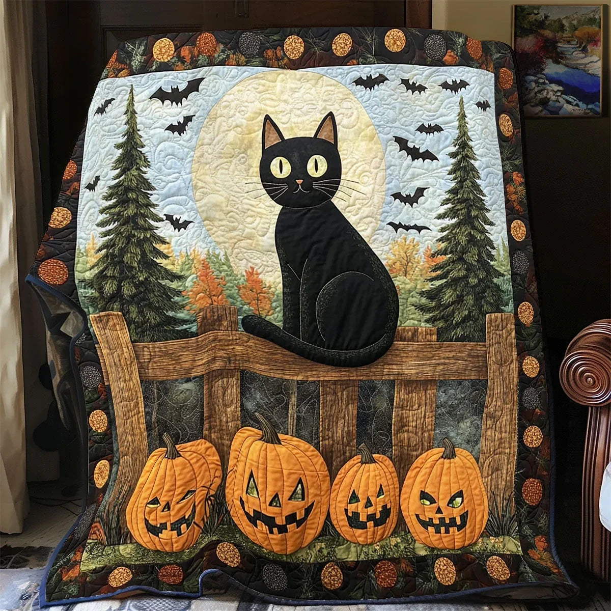 Moonfence Watcher Quilt Blanket