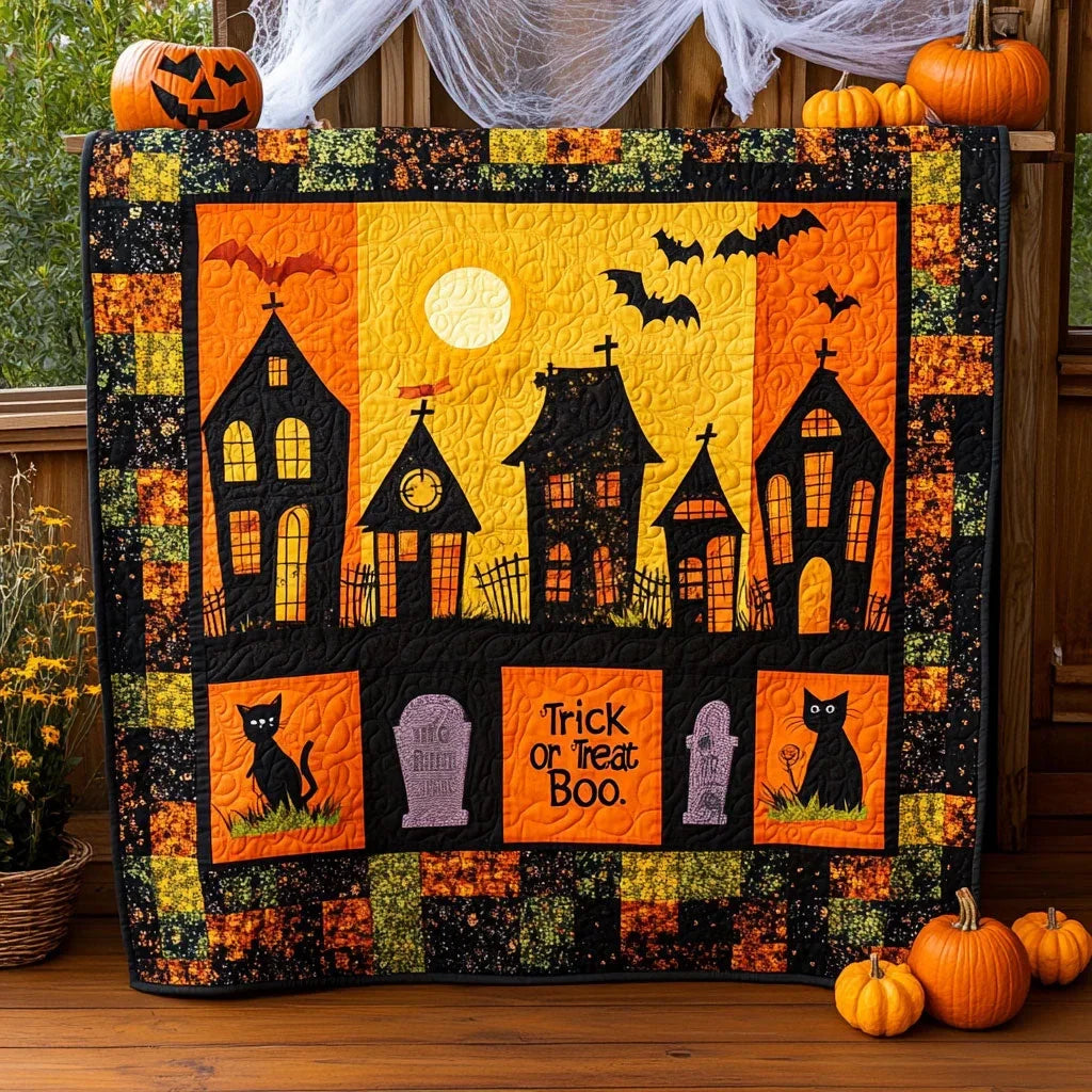 Moonlit Haunt Quilt Blanket
