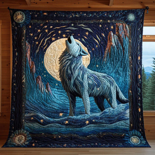 Moonlit Howl Quilt Blanket