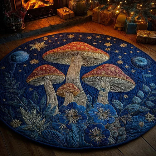Moonlit Shroom Quilted Round Mat