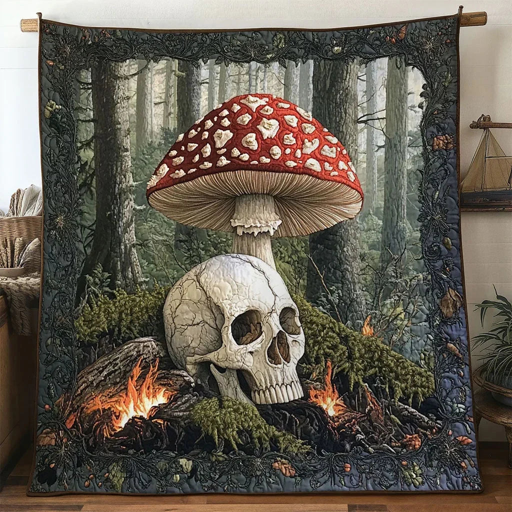 Moonlit Skull Quilt Blanket