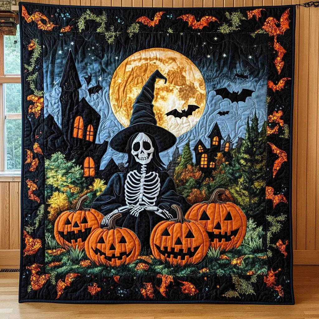 Moonlit Witch Quilt Blanket