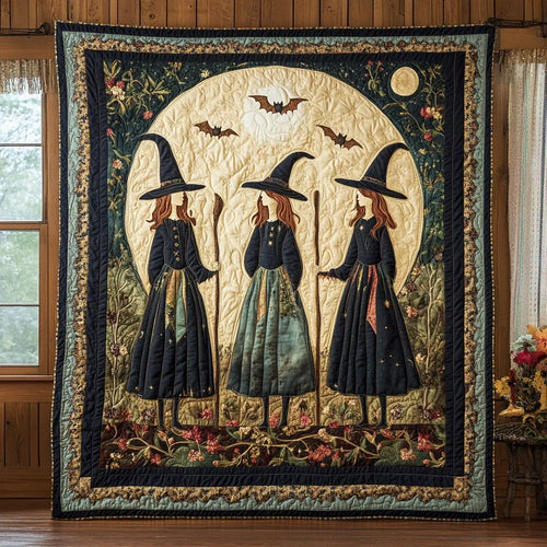Moonlit Witches Quilt Blanket