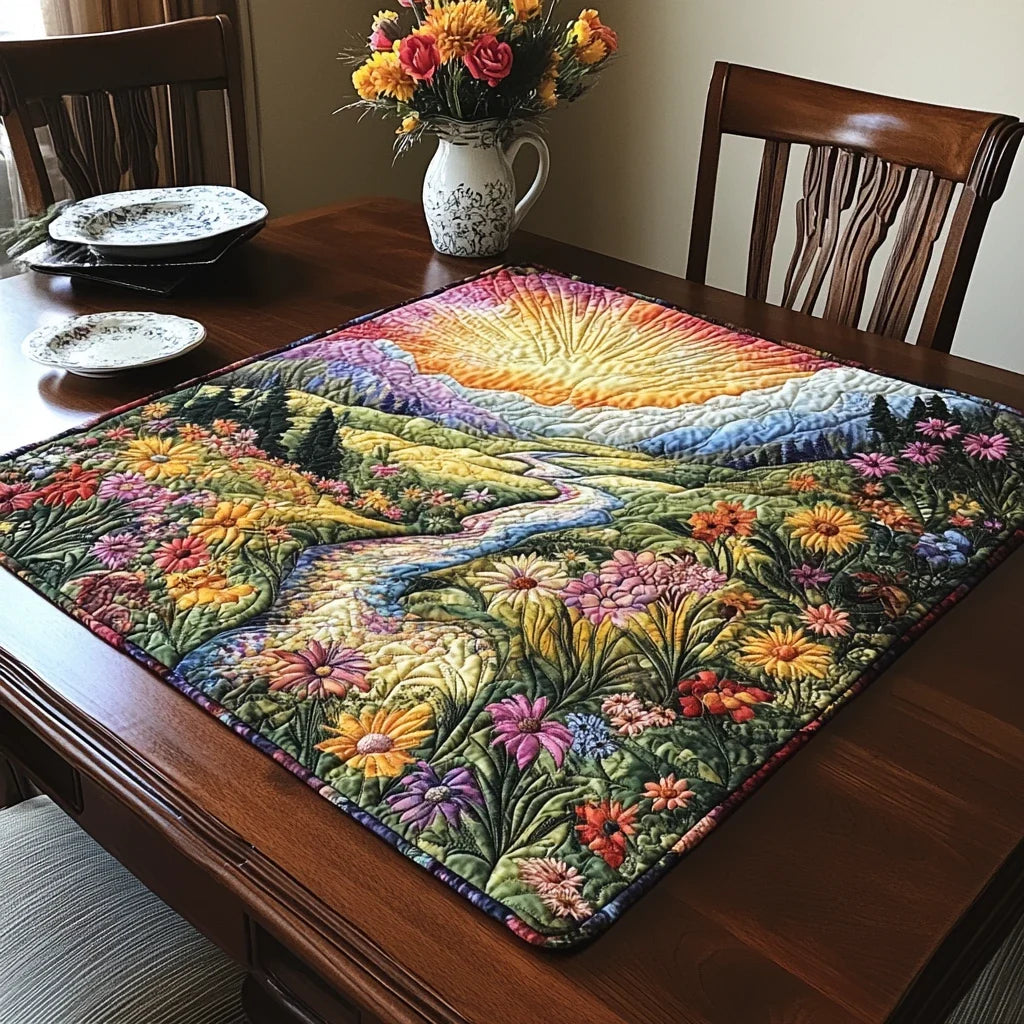 Morning Bloom Quilted Table Topper