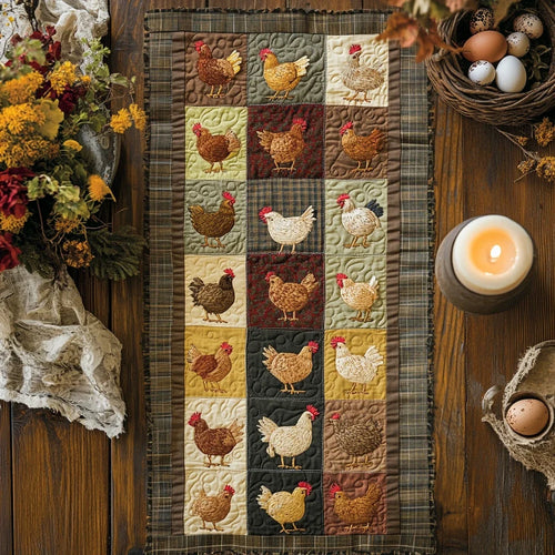 Morning Cluck Quilted Table Runner
