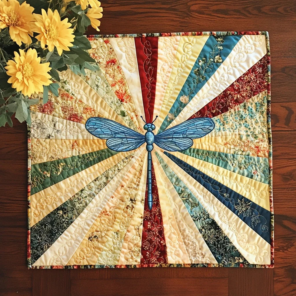 Morning Dragonfly Quilted Table Topper