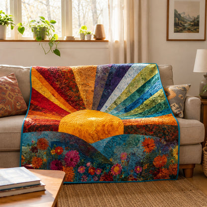 Morning Glow Quilt Blanket - Quilted Blanket by Wild and Way