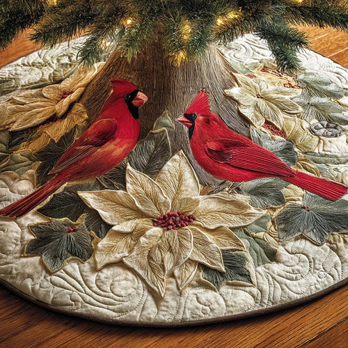 Morning Red Sky Christmas Quilted Tree Skirt
