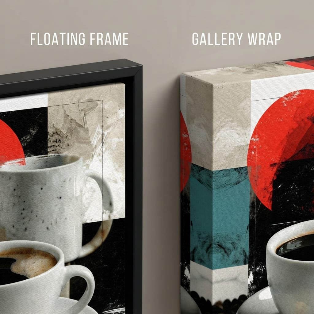 Morning Rituals Within Geometric Forms Canvas Wall Art
