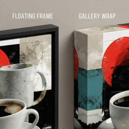 Morning Rituals Within Geometric Forms Canvas Wall Art