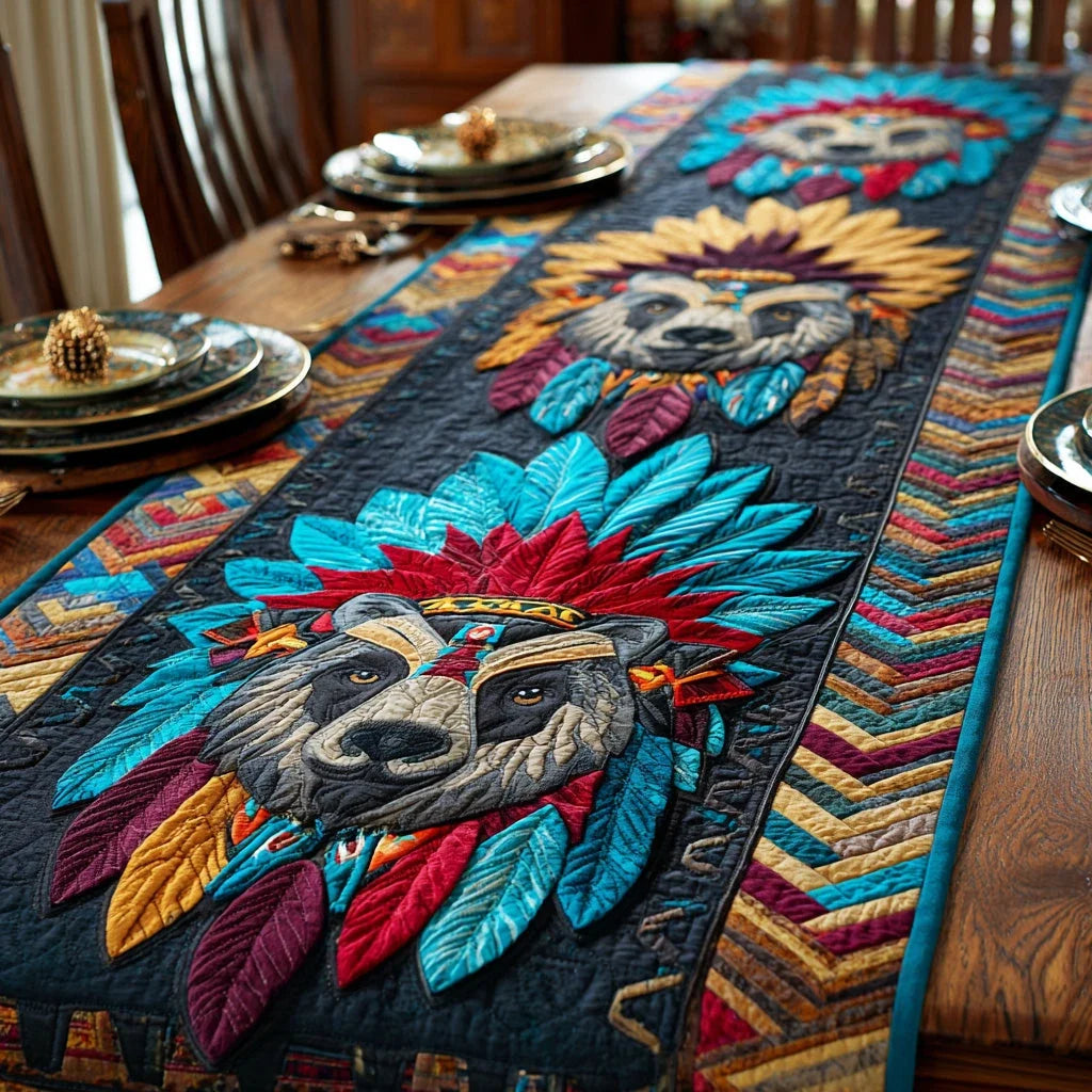 Mountain Bear Strength Quilted Table Runner