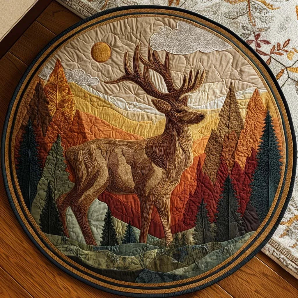 Mountain Calm Quilted Round Mat