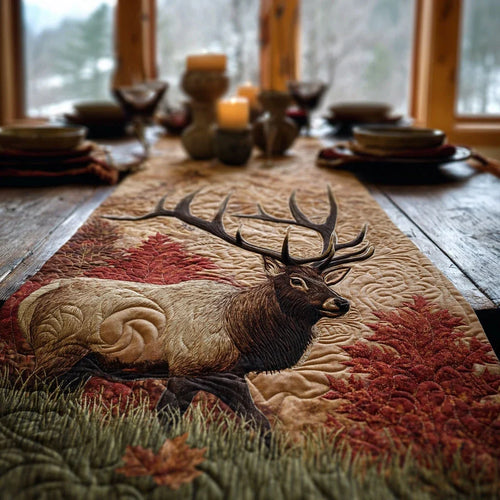 Mountain Elk Quilted Table Runner