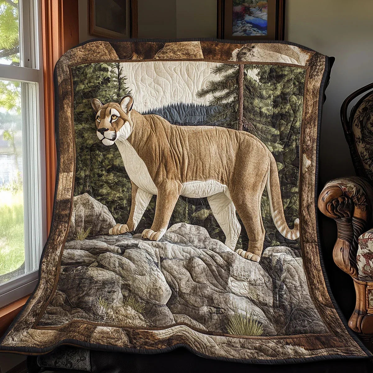 Mountain Lion Charming Quilt Blanket