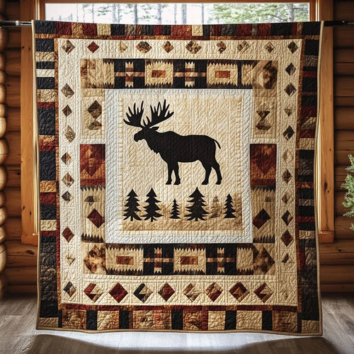 Mountain Moose Quilt Blanket