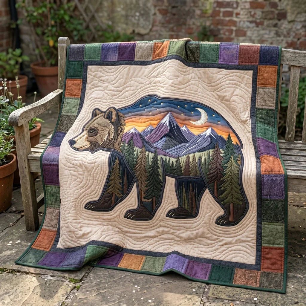 Mountain Spirit Bear Quilt Blanket
