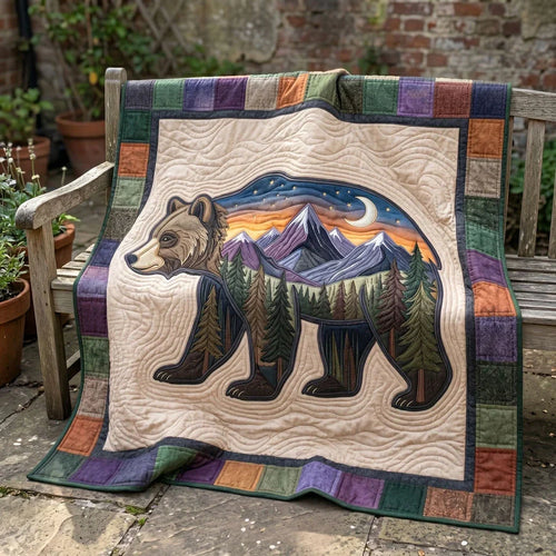 Mountain Spirit Bear Quilt Blanket