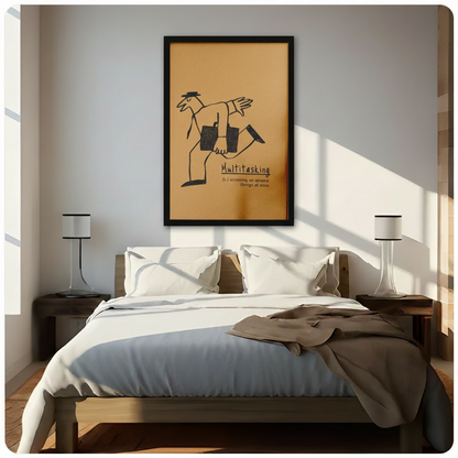 Multitasking Funny Definition Canvas Wall Art Print