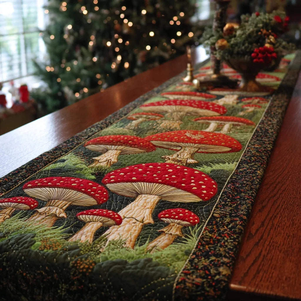 Mushroom Dream Quilted Table Runner