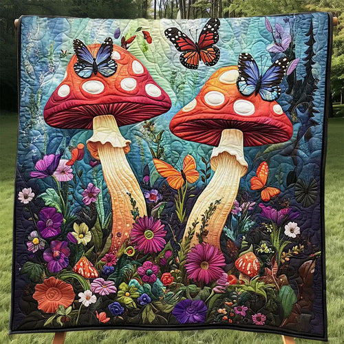 Mushroom Garden Quilt Blanket
