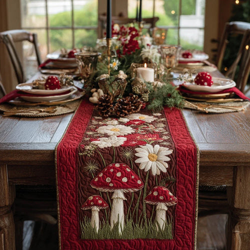 Mushroom Haven Quilted Table Runner