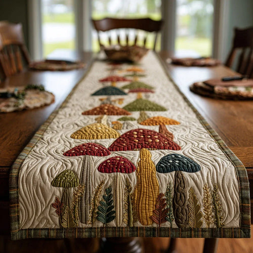 Mushroom Meadow Quilted Table Runner