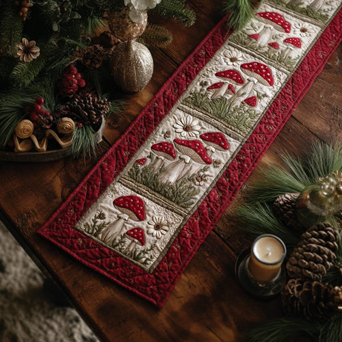 Mushroom Path Quilted Table Runner