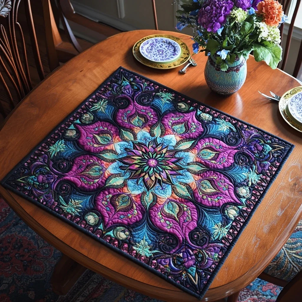 Mystic Bloom Quilted Table Topper