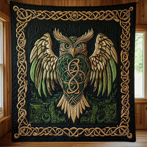 Mystic Celtic Owl Quilt Blanket