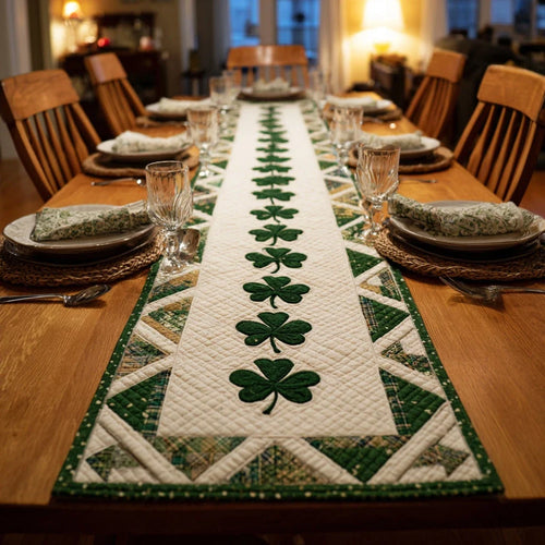 Mystic Clover Quilted Table Runner