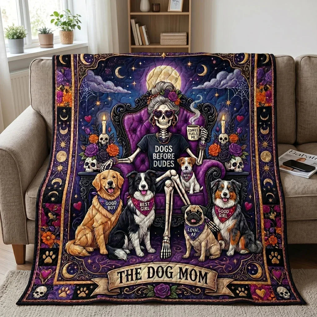 Mystic Dog Mom Quilt Blanket