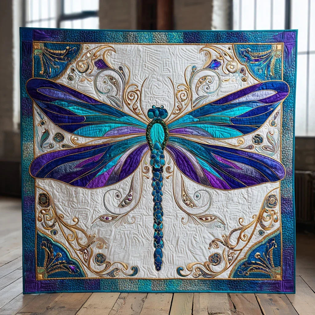 Mystic Dragonfly Quilt Blanket