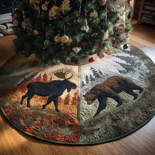 Mystic Forest Path Christmas Quilted Tree Skirt