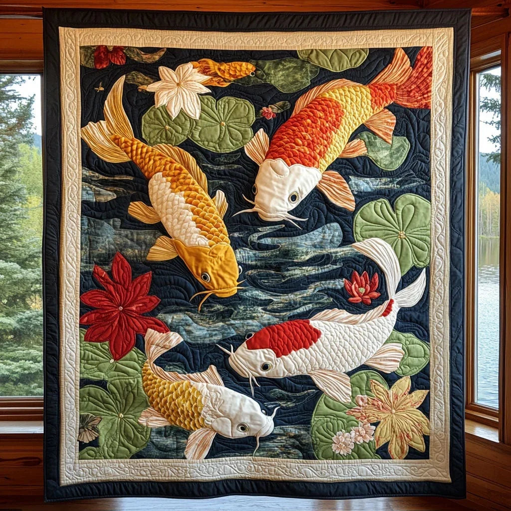 Mystic Koi Quilt Blanket